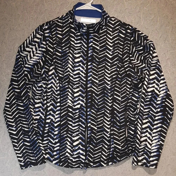 BYLYSE@EASE Women's Long Sleeve Black & Blue Jacket Size Large - Picture 2 of 8